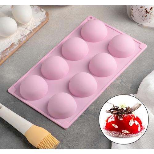 Силиконовые формы для выпечки «Полусфера» 28×16,5 см 8 ячеек (d=6 см)