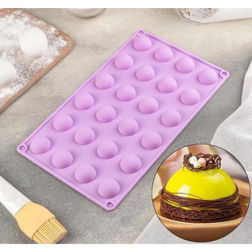 Силиконовые формы для выпечки «Полусфера», 29×16,5 см 24 ячейки (d=2,8 см)