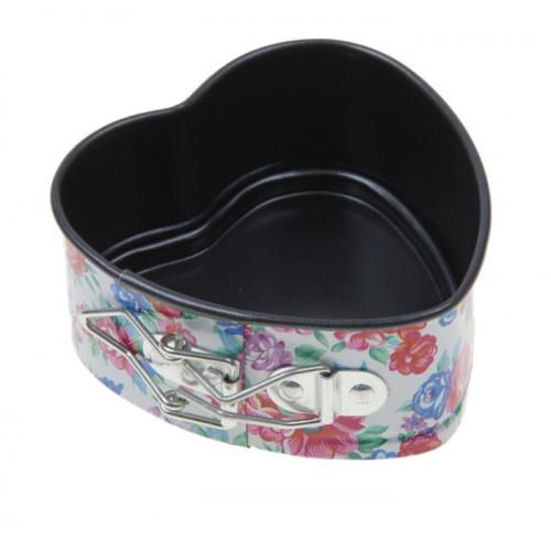 Форма для выпечки со съемным дном "Розы. Сердце" d=11 см