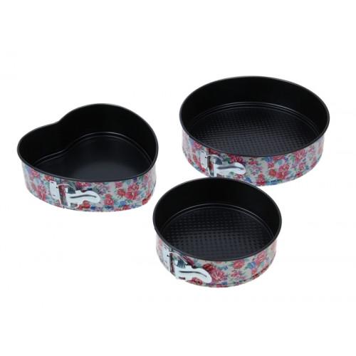 Набор форм для выпечки "Розы. Круги и сердца", 3 шт.: d=18 см, 22 см, 25 см