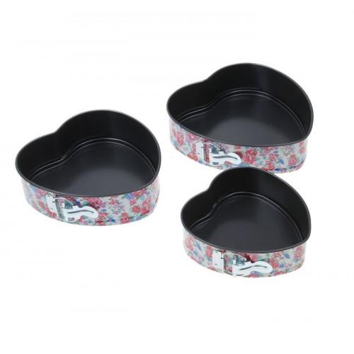 Набор форм для выпечки "Розы. Сердца", 3 шт.: d=18 см, 22 см, 25 см