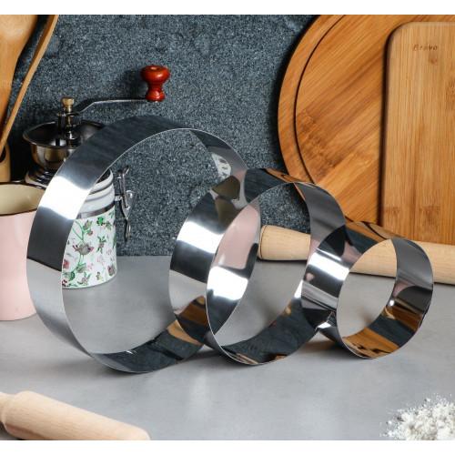 Набор форм для выпечки и выкладки "Круг", D=20/15/10 H-5 см 3 шт