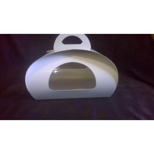 Упаковка для торта 906, 25*25*15 см с окном и ручкой