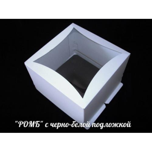 Упаковка для торта 1316, 27*27*20 см 2.5 кг с окном " РОМБ"