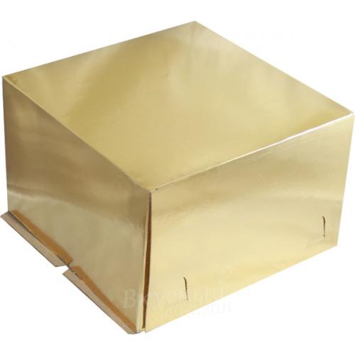 Упаковка для торта 3047, 30*30*19 см золотой