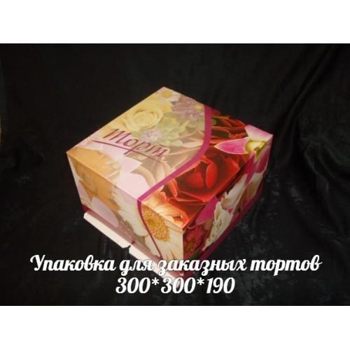 Упаковка для торта 491, 30*30*19 см цветная