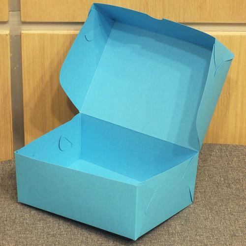 Коробка для пирожных 15*11*6 см голубая