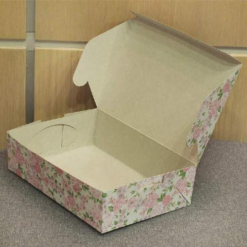 Коробка для пирожных 22*15*6 см цветная