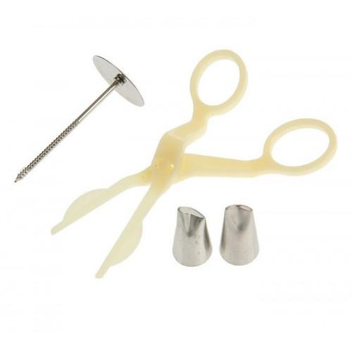 Набор кондитерский 4 предмета: 2 насадки d=1,7 см, щипцы, гвоздь d=0,3/3,3 см