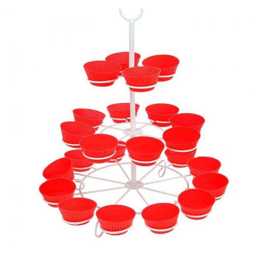 Подставки для торта и капкейков 3177, с силиконовыми формами "Цветок"