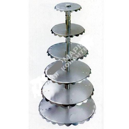 Подставки для торта и капкейков 904, 6 ярусов алюминиевая