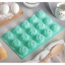 Силиконовые формы для выпечки «Незабудка, подсолнух, роза, хризантема»