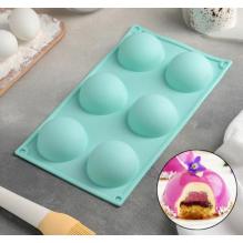 Силиконовые формы для выпечки «Полусфера» 27×18 см 6 ячеек (d=6,5 см)