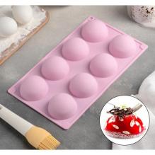 Силиконовые формы для выпечки «Полусфера» 28×16,5 см 8 ячеек (d=6 см)