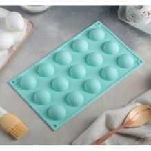 Силиконовые формы для выпечки «Полусфера» 29×17×2,2 см 15 ячеек (d=3,8 см)