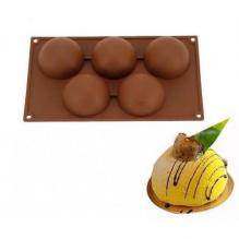 Силиконовые формы для выпечки «Полусфера», 29,5×17 см 5 ячеек (d=8 см)