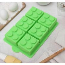 Силиконовые формы для выпечки «Фигуры. Конструктор», 25,7×15,8 см, 6 ячеек (6,5×6,5 см)