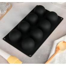 Силиконовые формы для выпечки «Шары», 29,8×17,5 см, 8 ячеек (6×6×3 см)