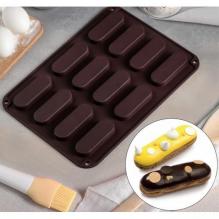 Силиконовые формы для выпечки «Эклер», 28×21×1 см, 12 ячеек (7,6×2,7×1 см)