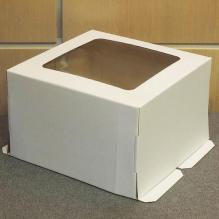 Упаковка для торта 3858, 21*21*10 см белая с окном