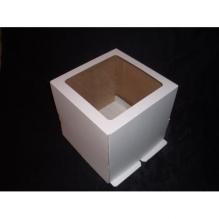 Упаковка для торта 3342, 23*23*22 см окном ЭКОНОМ